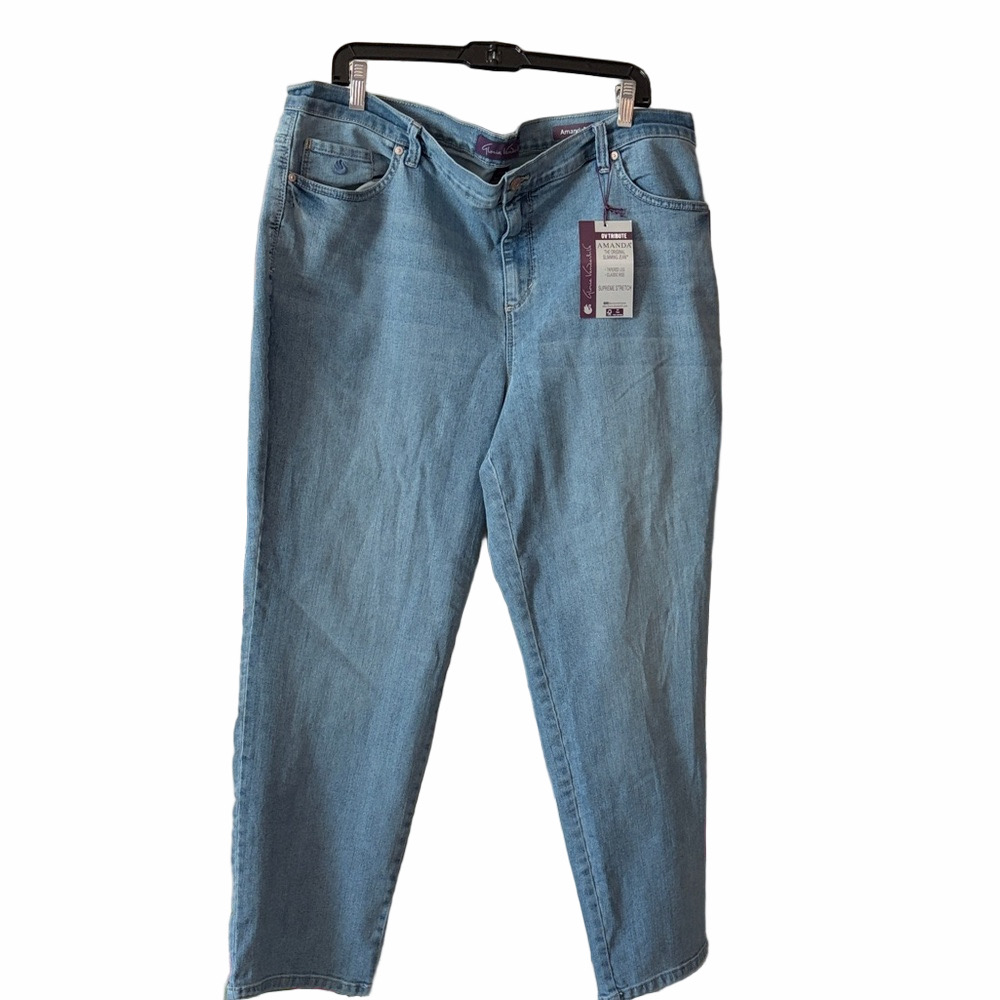 NWT Gloria Vanderbilt Amanda original slimming Jean classic rise tapered leg 20W